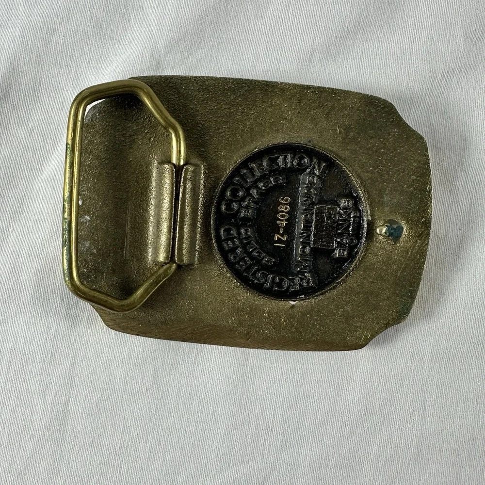 VTG Montana PROSPECTOR BELT  BUCKLE VINTAGE Solid Brass 1979 Bob Scriver
